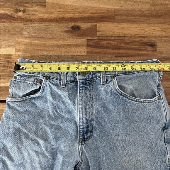 Vtg Carhartt Denim Jeans Mens MEASURES APPROX  32X28.5 Made USA Gorp Work - Picture 5 of 16